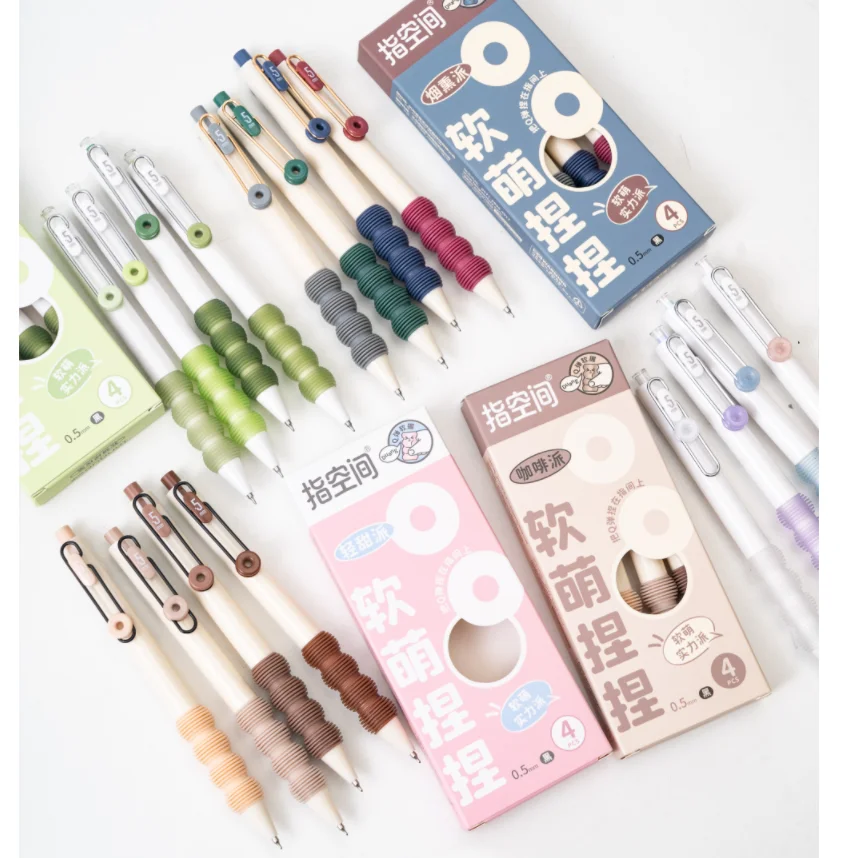 Оптовая продажа Экологически чистая 0 5 мм синяя ручка с гелевыми чернилами 3D мягкая черного цвета металлическим зажимом для рекламных акций