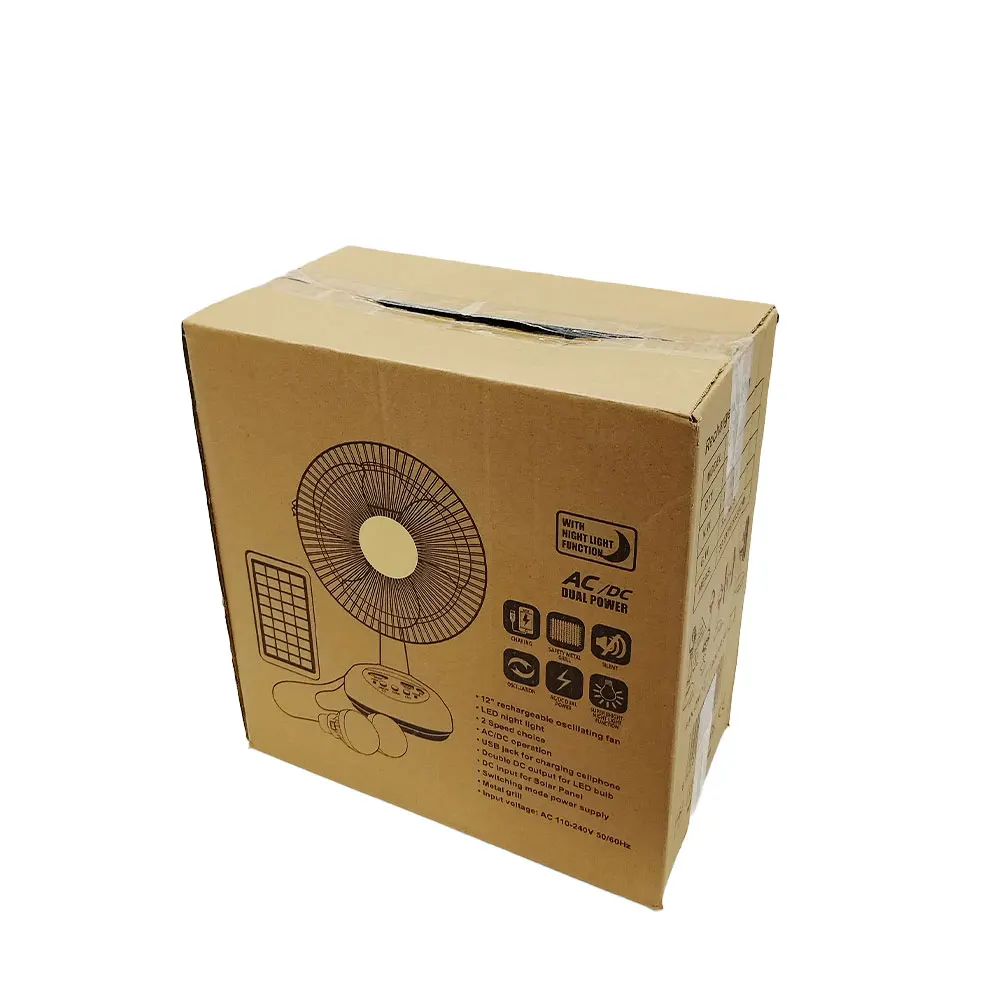 Hot Selling 12 Inch Solar Rechargeable Emergency Oscillating DC AC Table Electric Fan