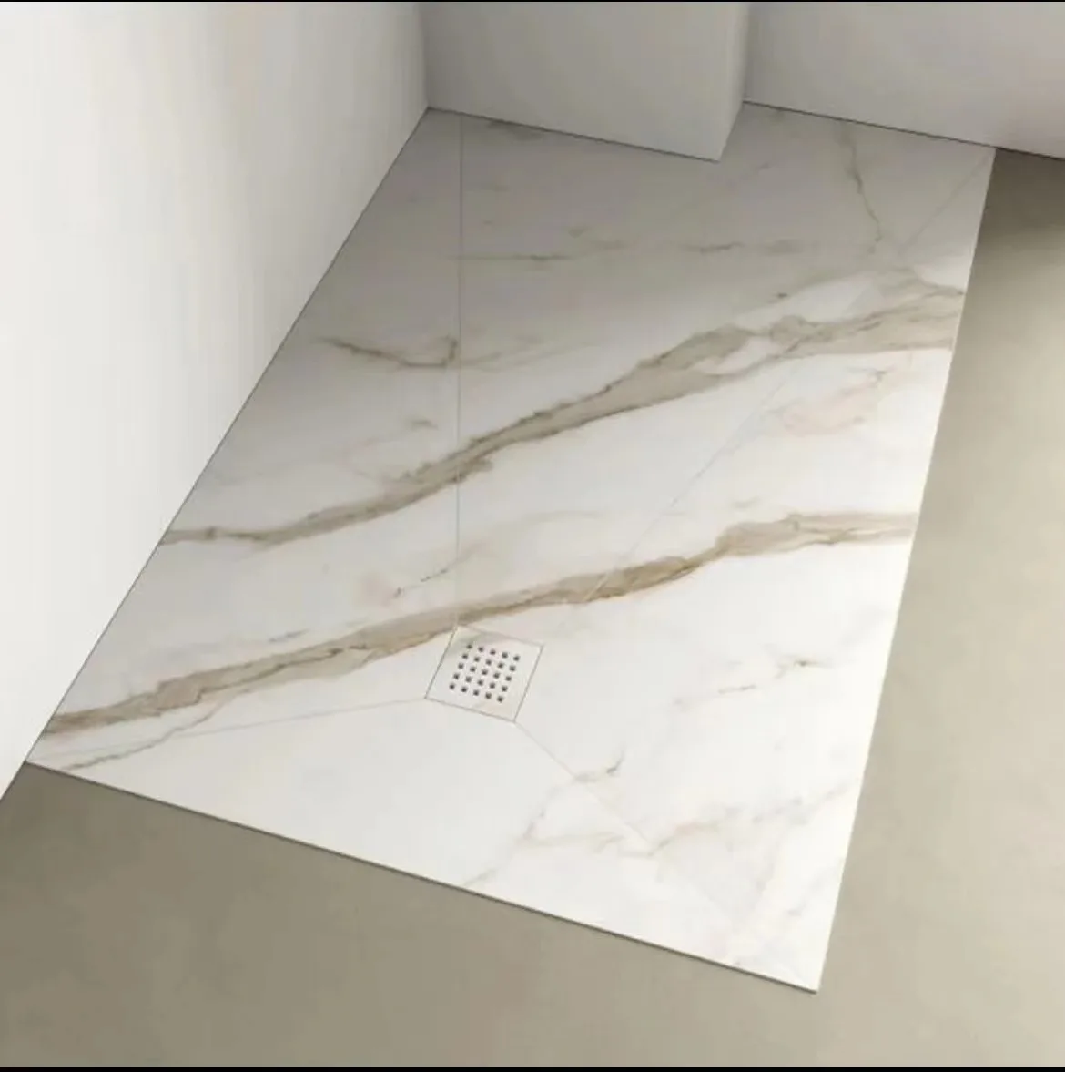 Standard Non-slip Resin square Bathroom Acrylic Pan Shower Tray Base
