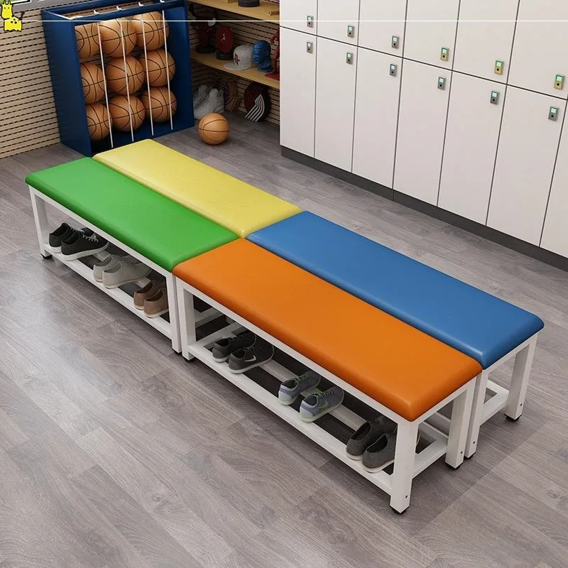 Gym shoe bench Family locker room bathroom bench door can sit shoe rack in one shoe stool