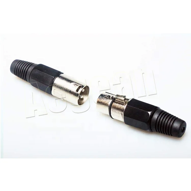 Pack of 4 Sets 3-Pin XLR Male Female Cannon Head For DMX Signal Wire Wired Microphone Cable Connection