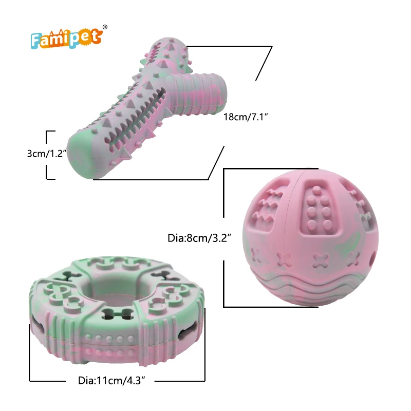 Famipet новый дизайн под заказ Жесткая прочная игрушка из натурального каучука для домашних животных жевательная собак агрессивных жевательных