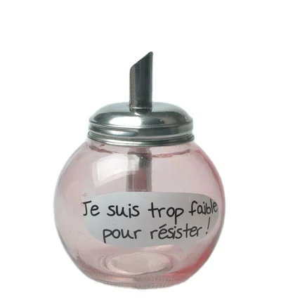Glass Sphere Sugar Jar with Stainless Steel Top