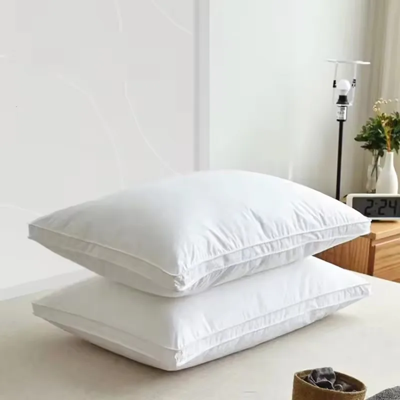 Pure white five-star hotel three-dimensional high rebound pillow single velvet pillows & cushions