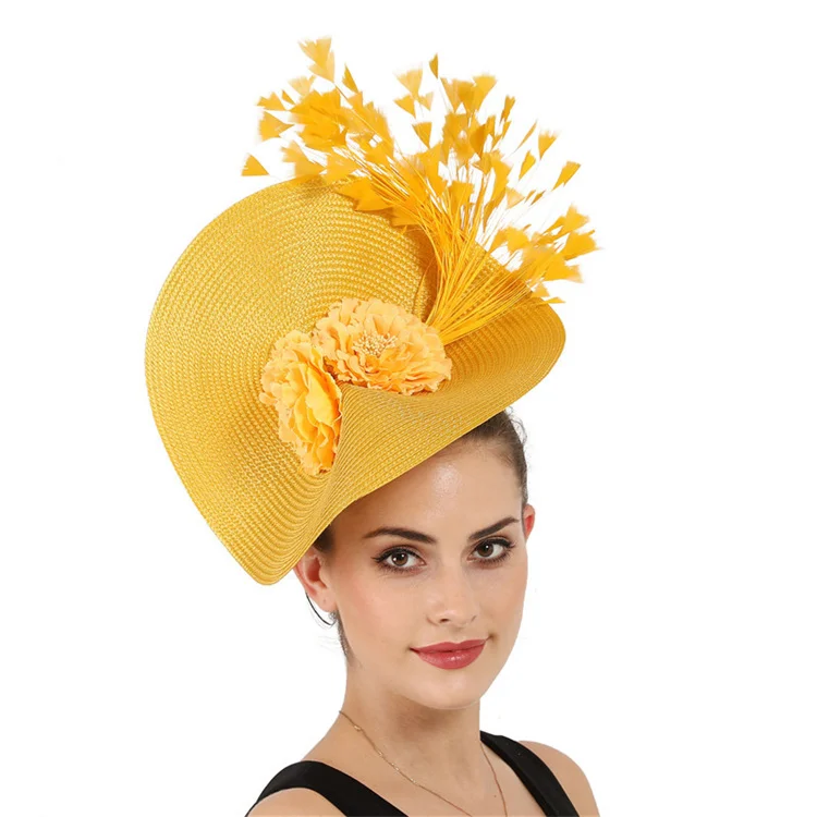 Sinamay ladies church hats elegant women wedding bridal hair fascinator hats for ladies