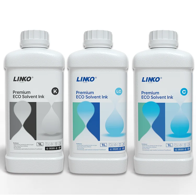 High Quality 1L Hot Sale Eco Solvent Ecosolvent Eco-Solvent Heat Transfer Vinyl Ink For Epson I3200 Xp600 Dx4 Dx5 Dx11 Printhead