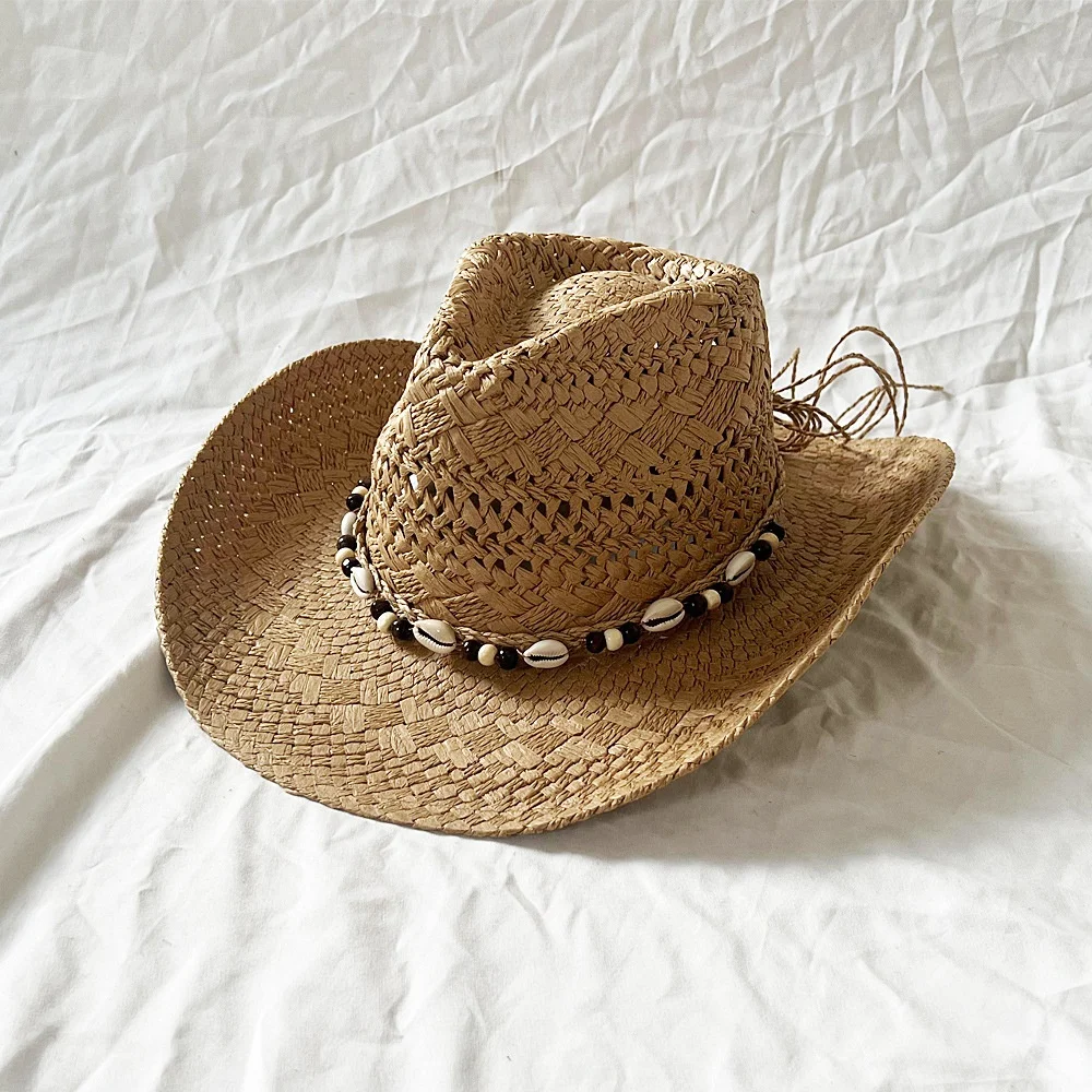 FREE SAMPLE LALA women fashion plain summer men wide brim sombreros de paja western jazz cowboy cowgirl straw hat