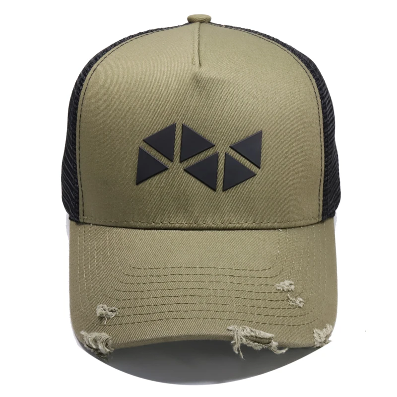 5 Panel Cap Trucker Hat High Quality Fashion Custom Embossed Logo Distressed Mesh Baseball Cap 6-panel Hat Unisex COMMON Adults