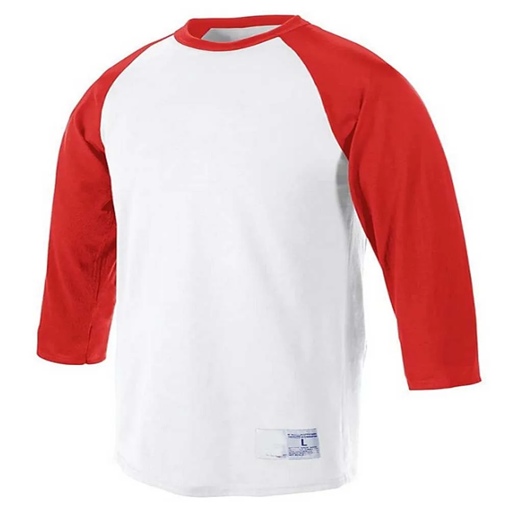 High quality long sleeve Raglan Sports  T-Shirt Oem Raglan Long Sleeves Multi-Color Screen Printing Cotton Couple T-Shirt