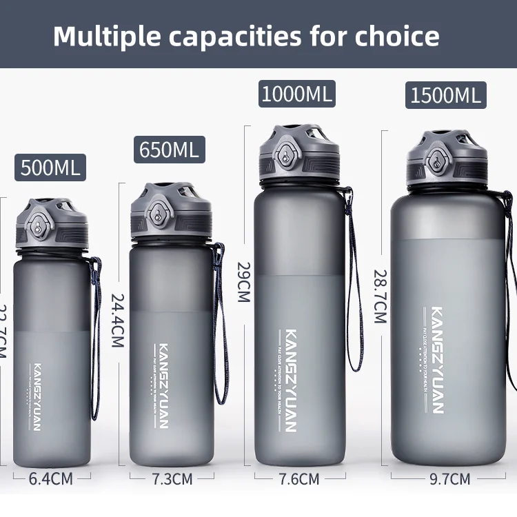 KANGZYUAN Custom Sublimation Printing GYM Sports 32oz Matte Black Water Bottle With One Click Open