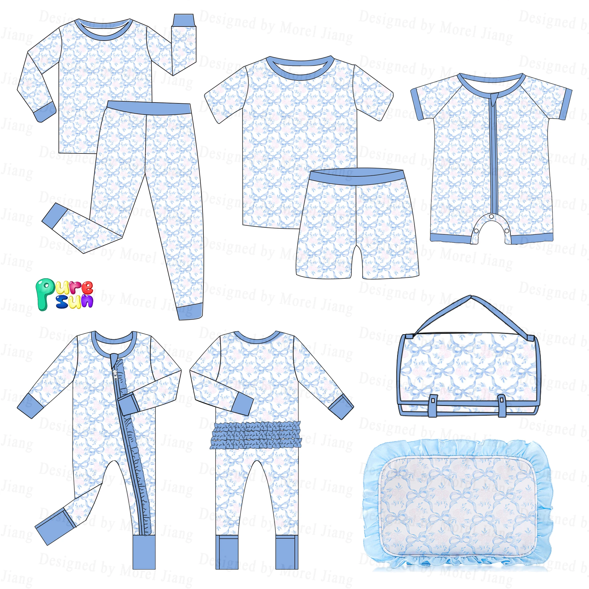 2024 Floral Print 100% Bamboo cotton Baby Rompers Newborn  Pajamas wholesale children clothing-Puresun