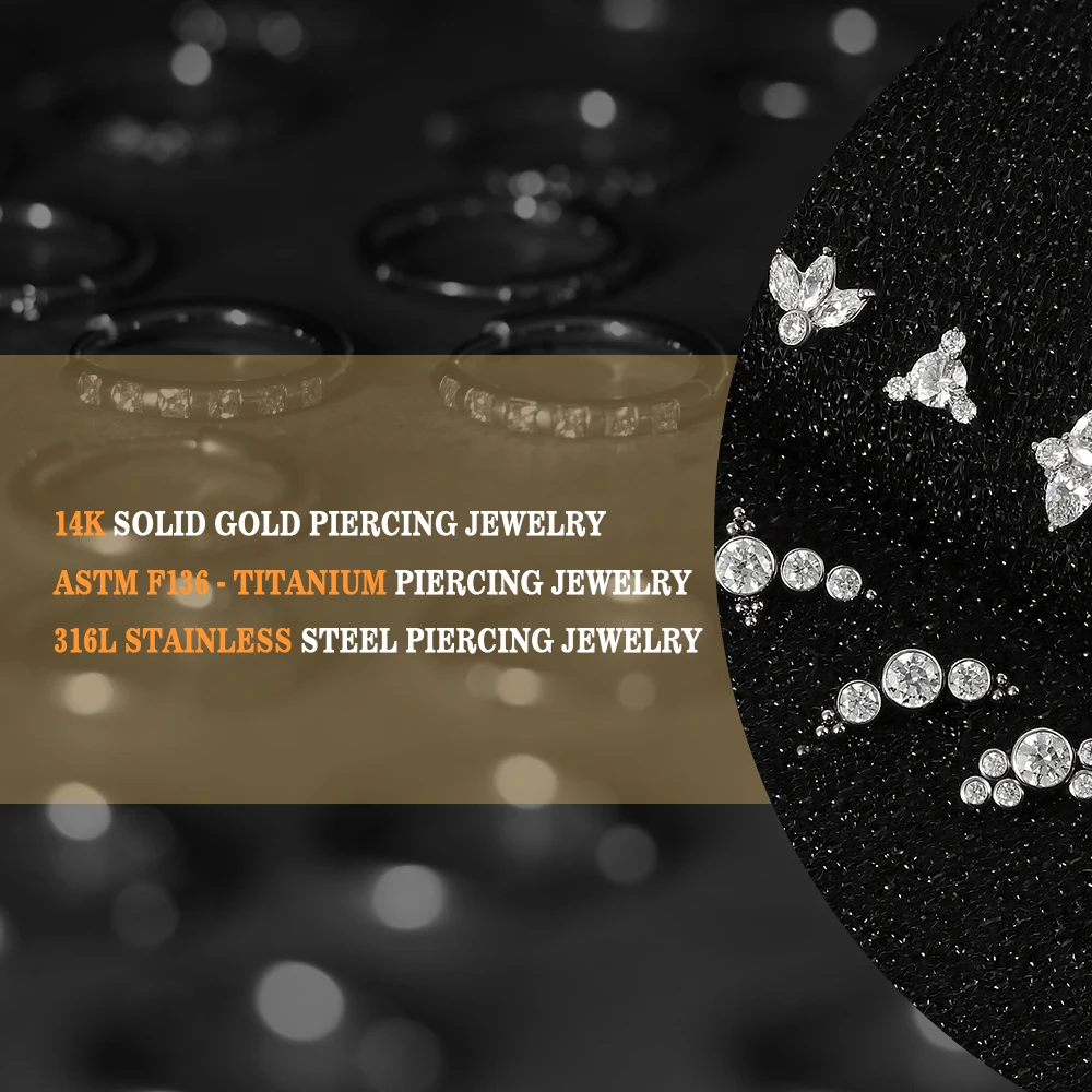 Superstar Custom internally threaded belly button ring pack opal with G23 titanium beads navel body piercing jewelry
