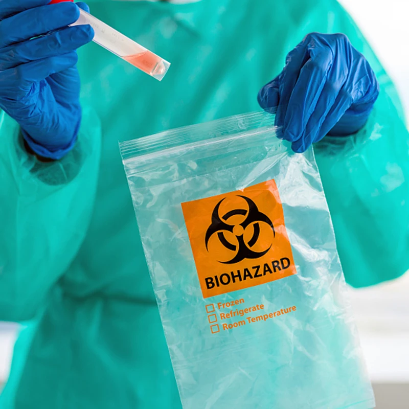 YURUI Factory hospital Lab Disposable Biohazard LDPE Plastic Transport medical grade biohazard 3-4 layers specimen zip lock bags