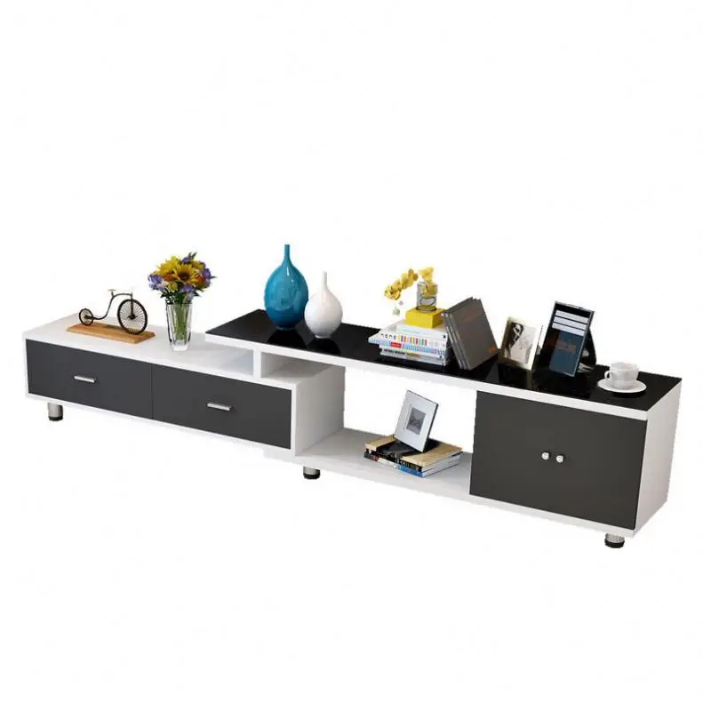 Practical TV Cabinet with Color CLights Universal Entertainment Center Glossy TV Cabinet