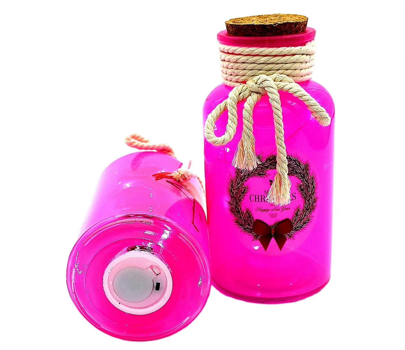 Wholesale multicolor Christmas festival decoration mason jar LED  lights glass bottle Outdoor Hanging