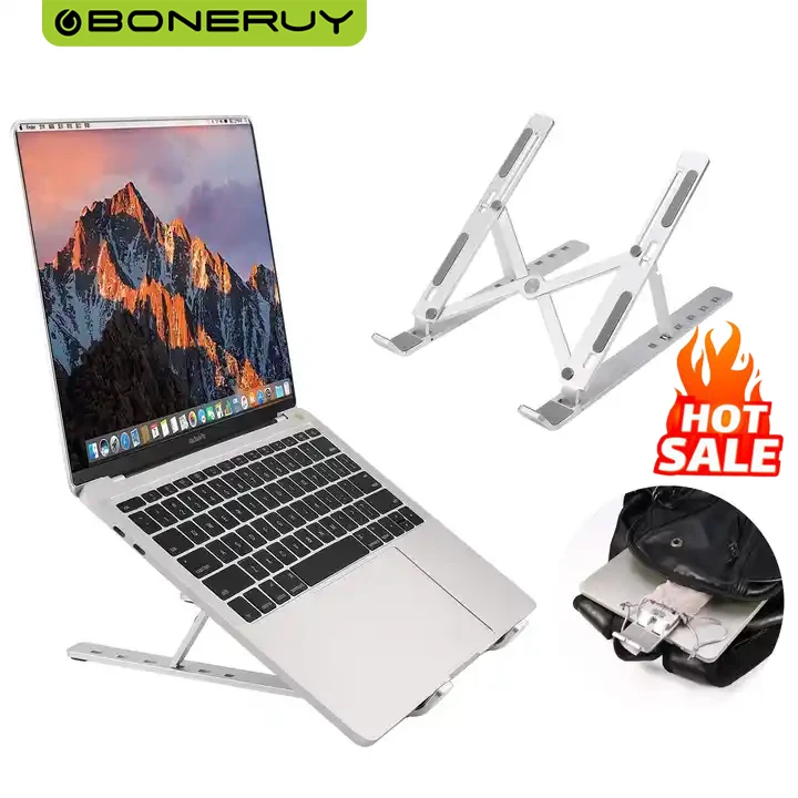 Boneruy Portable Sofa Stand Lazy Bed Desk Office Aluminum Laptop Stand Multi-functional Aluminum Laser P2 Cool Stock 