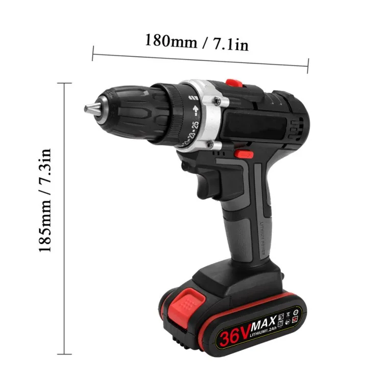 Professional Power Tools Impact Power Hammer Drill Machine 36V Cordless Lithium Battery Brushless Electric Drill Tool Set