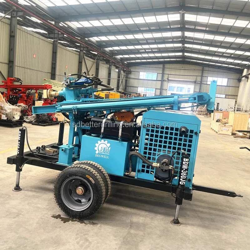 Diesel 200m 300m depth water drilling rig Air down the hole small drilling rig