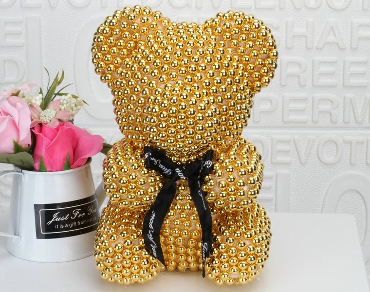 2021 The factory wholesale hot sale pearl bear rose pearl teddy bear for Christmas