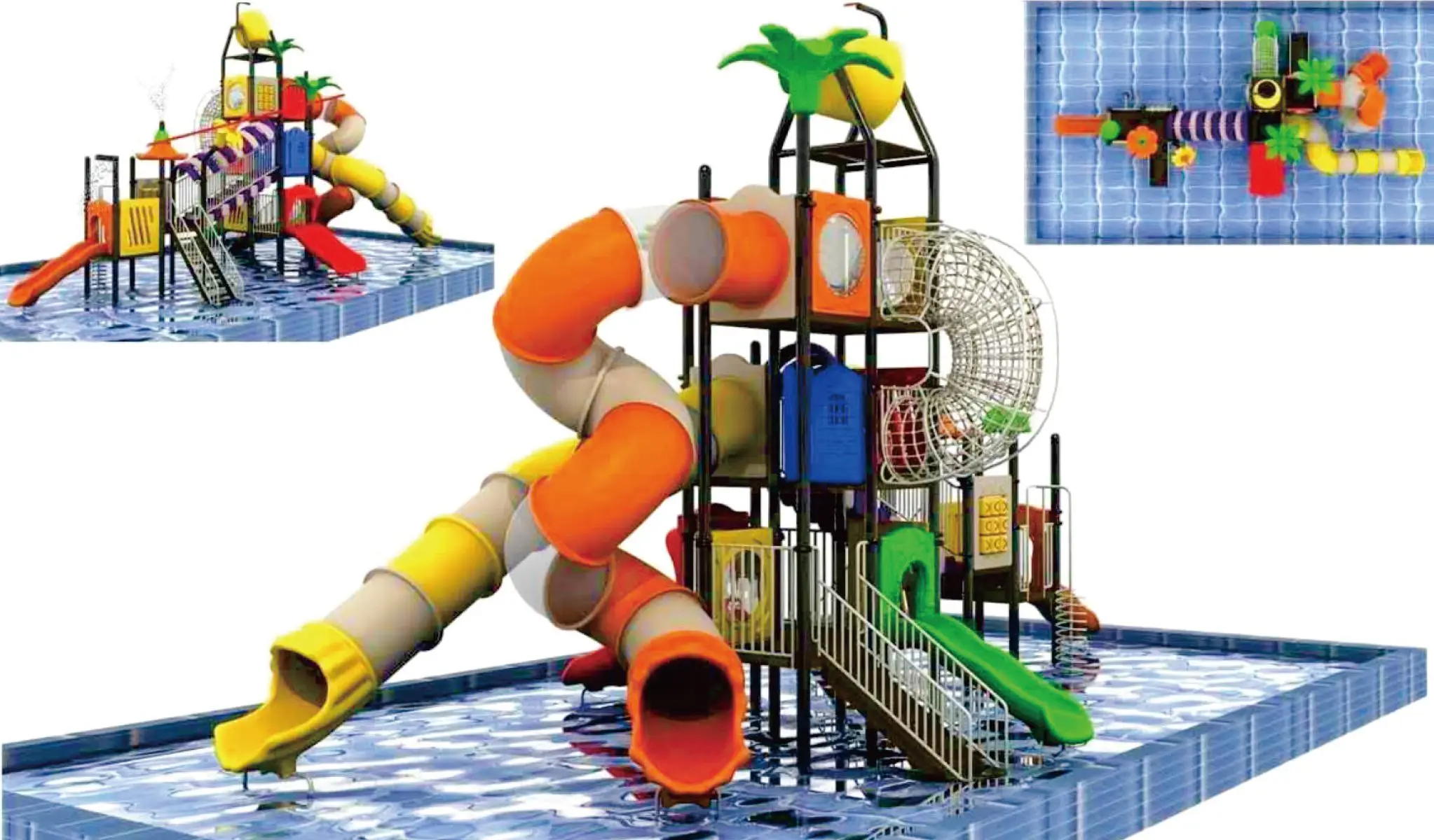 Cheap Customized pool water play equipment water park slides for sale