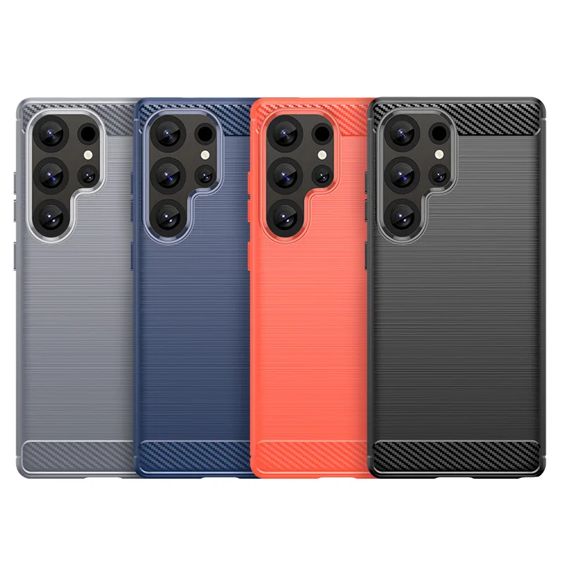 Carbon Fiber TPU Case for Samsung Galaxy S25 Ultra Shockproof Soft Back Cover