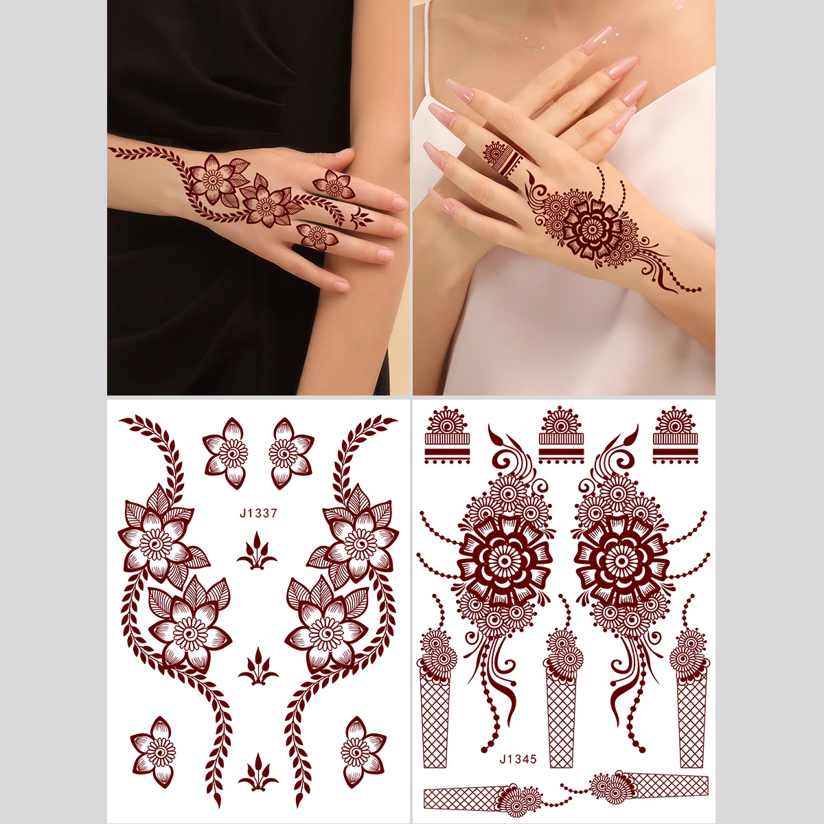 OEM Henna Tattoo Sticker White Lace Tattoo Sticker Red Tattoo Sticker Wholesale