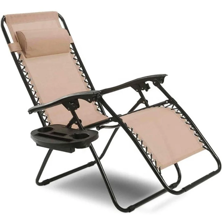 Realsin Wholesale zero gravity lounge chair with pillow and cup holder reclining lounge chairs outdoor sun loungers