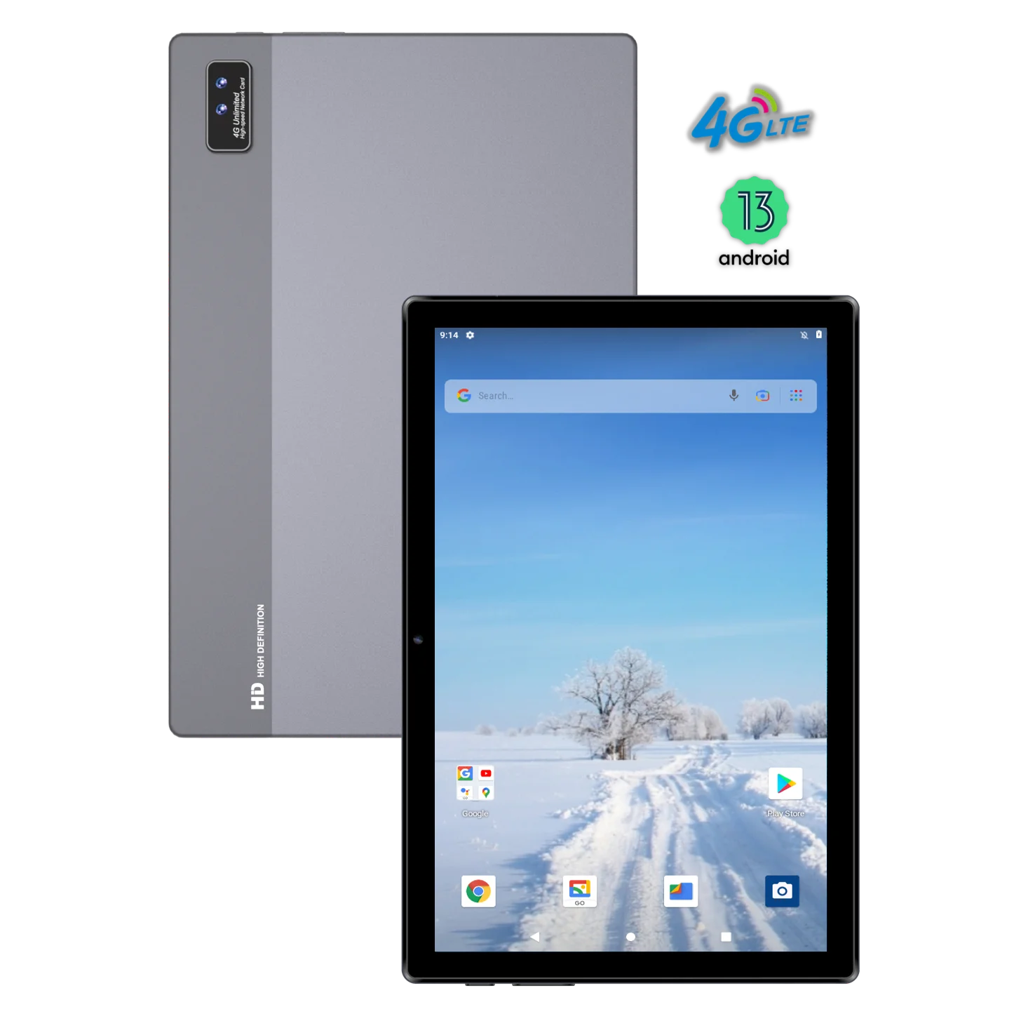 Android 13 Tablet 10 inch with wifi and 4G LTE, Octa-core 2GB RAM 32GB ROM 1280x800 IPS Screen