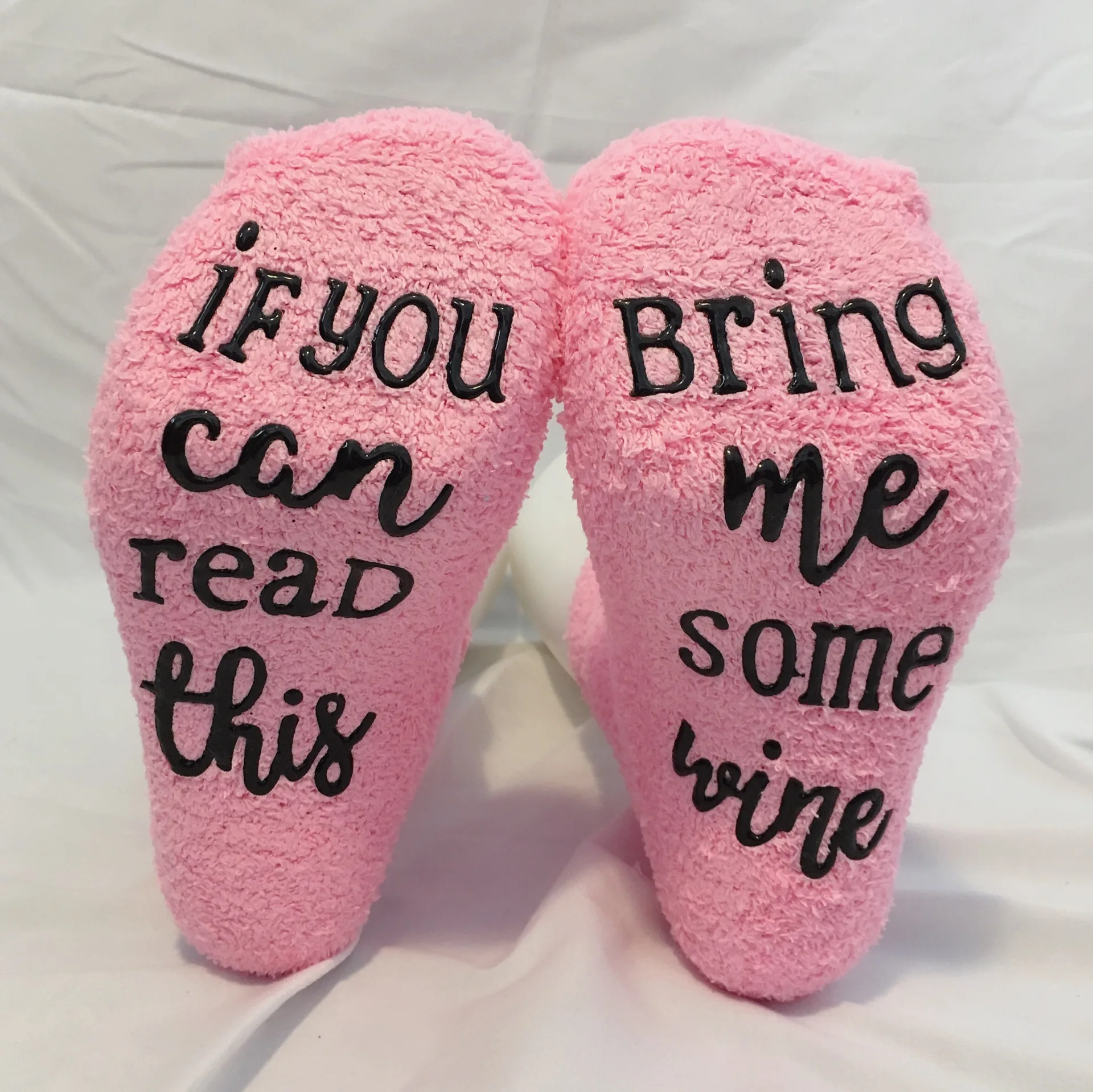 
Women Grip Socks Cute Terry Sock with Cake Package Gift Box if you can read this bring me some wine coffee Good Gift for Girls 