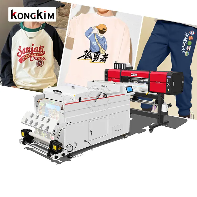 60cm Impresora Dtf Printing Machine 4 Print Heads Printers with Large Format Powder Duster Fluorescent Ink Paint Printer