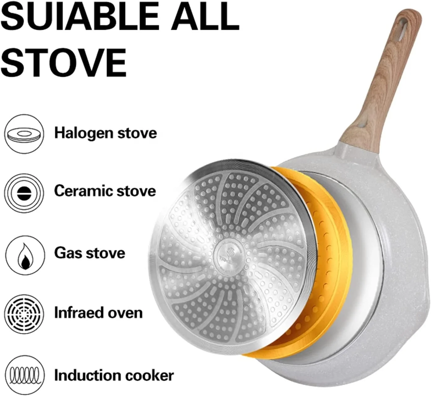 nonstick die-casting aluminum wok pan with induction 30cm