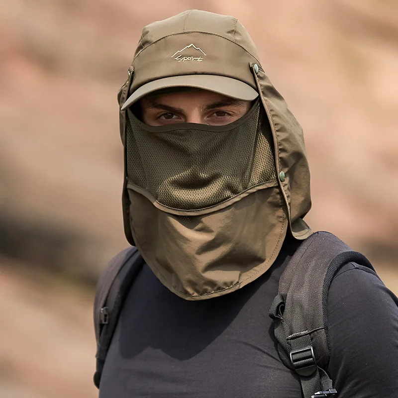 Оптовая продажа съемная уличная Спортивная Кепка шея лицо Солнцезащитная УФ-защита шляпа рыбака