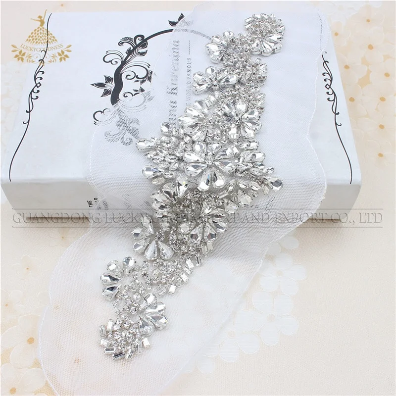 LG880 Diamond Beaded Evening Dress Wedding Rhinestone Applique for garment