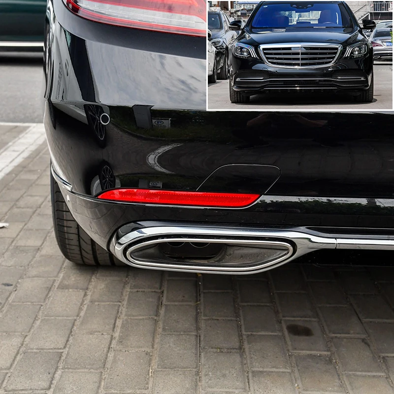2228852900 для Mercedes Benz W222 W221 S класс MAYBACH выхлопная труба заднего бампера хромированное литье