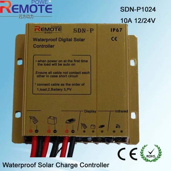 2019 new design Waterproof  24V PWM solar charge controller