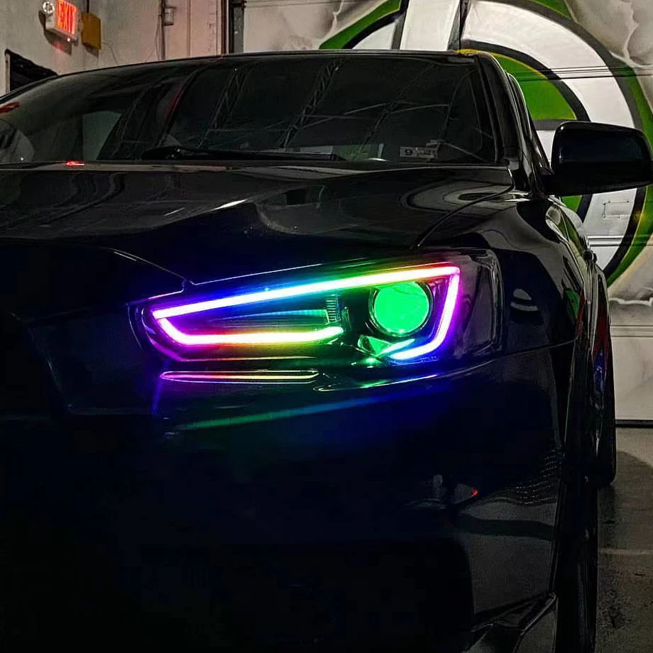 Led Strips Daytime Running Light Waterproof Flexible Car DRL Streamer Turn Signal Lamp Auto Headlights