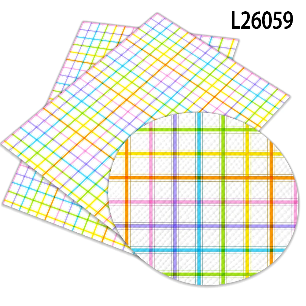 Color plaid Faux Leather Customized 30*136cm Piece Rainbow for mini bag Faux Leather