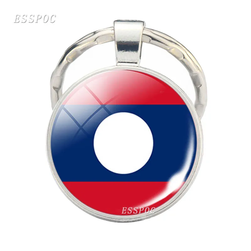  Брелок с флагом Юго-Восточной Азии Бруней Мьянма Камбоджа Сингапур Таиланд Вьетнам Малайзия Лаос стеклянный купол брелок