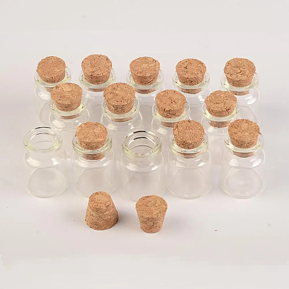 22x30mm 5ml Mini Clear Cork Bottles Tiny Vials Jars Containers Bottle Jars Pendant for Sand Liquid The factory Wholesale