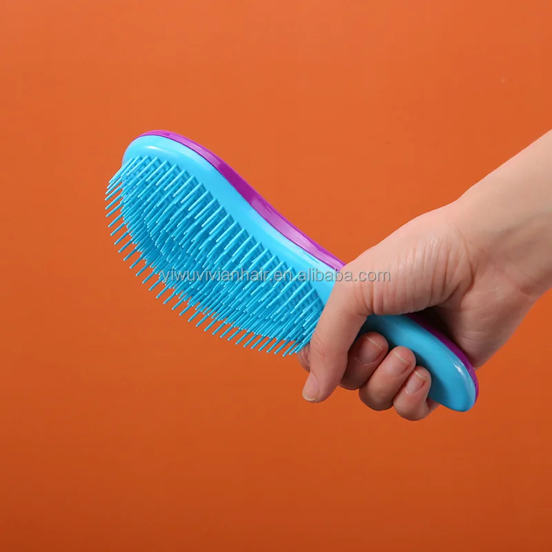 Wholesale ABS Plastic Customize logo Hairdressing detangle hair brush comb for curly hair