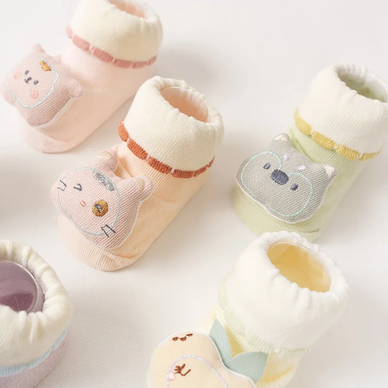 Wholesale Autumn New Baby Socks Cartoon Cotton Socks Cute 0-1 Year Old Baby Non-slip Socks
