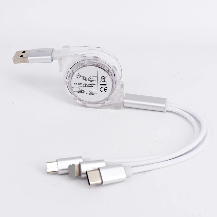 
Mobile Phone Mirco Retractable 3In1 Usb Charging Cable 