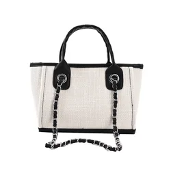 2022 Fashion Canvas Tote Bag High Quality Luxury Handbag Travel Shoulder Bag Multipurpose  Purse with Chain