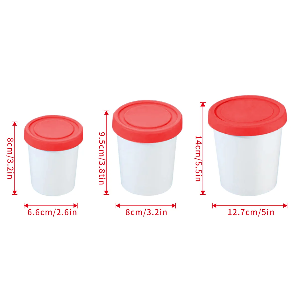 Different size ice cream container tub with lid ice cream plastic cup for home
