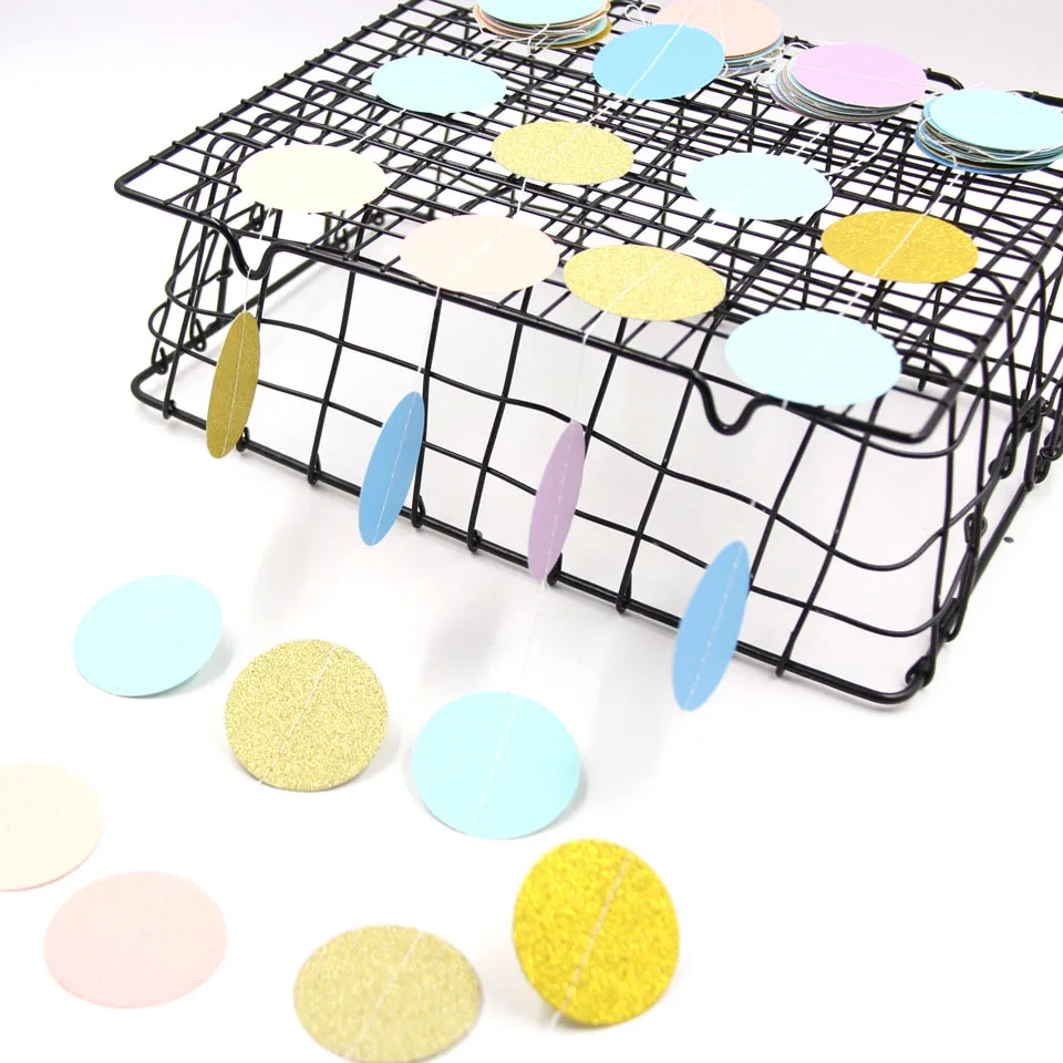 Custom Size Colorful Gradient Effect Original Paper Circle Garland Party Wall Hanging Decoration String Garland Set