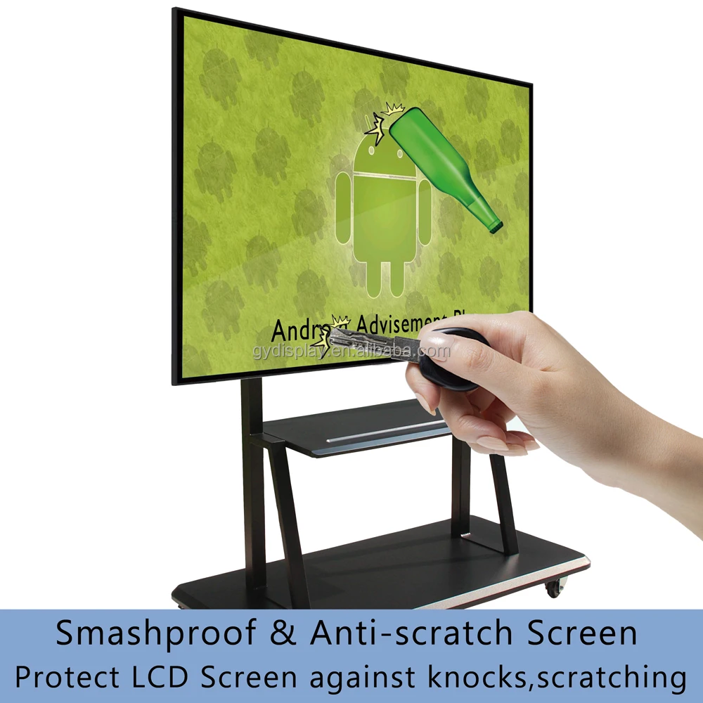 Universal floor-standing mobile cart stand for 98-inch large-screen TV all-in-one