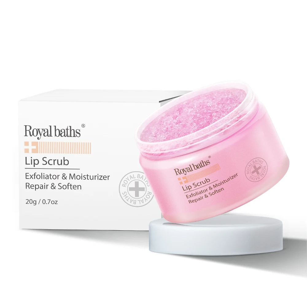 OEM Organic Vegan Fruit Vitamin E Peach Lip Exfoliator & Moisturizer Lip Sugar Scrubs For Lip Care