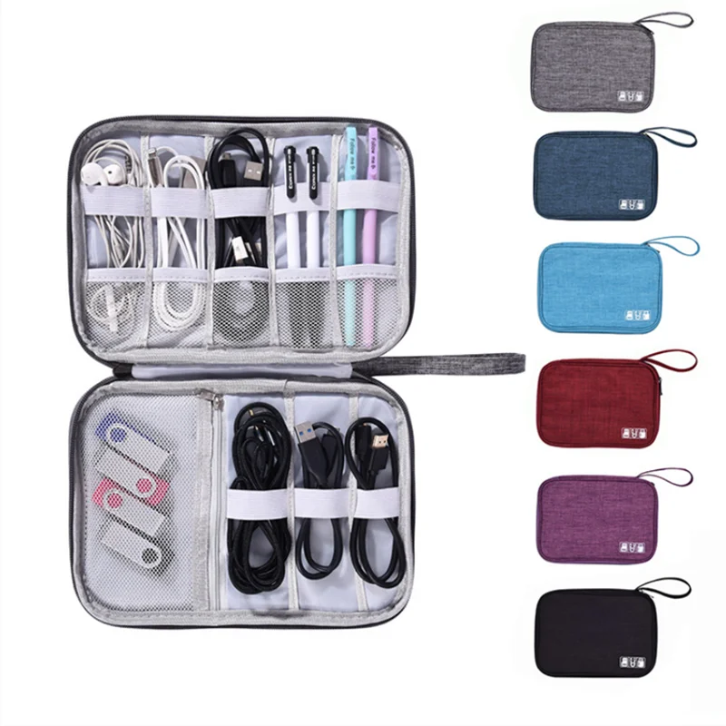 Cable Bag Organizer Wires Charger Digital USB Gadget Portable Electronic Earphone Case Zipper Storage Pouch Accessories Supplies