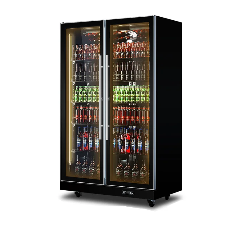 Fog free Bar Refrigerated Equipment Led Light Beverage refrigerator Drinks and beer Display Upright Cooler