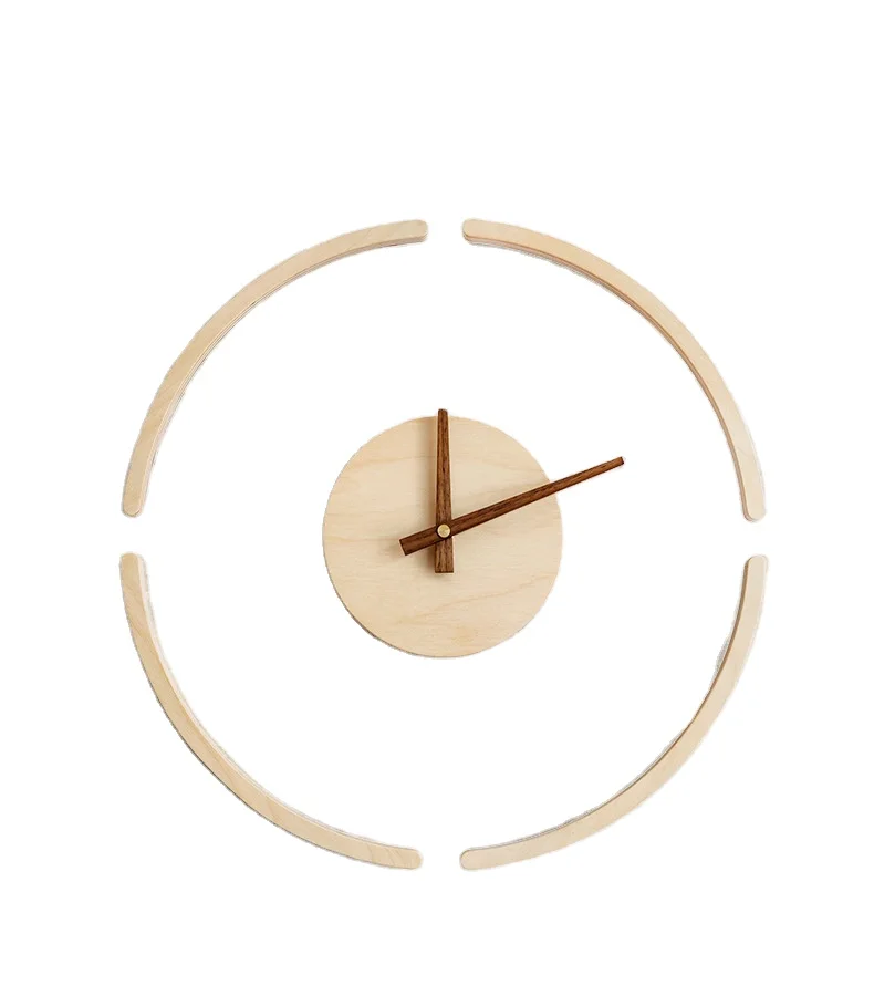 
Hot Sale Nordic DIY Transparent Wooden Home Decorative Wall Clock 
